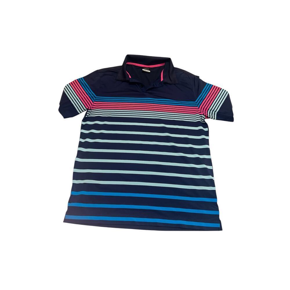 Nike Dri-Fit short sleeve polo shirt men’s size medium. Colorful stripes.